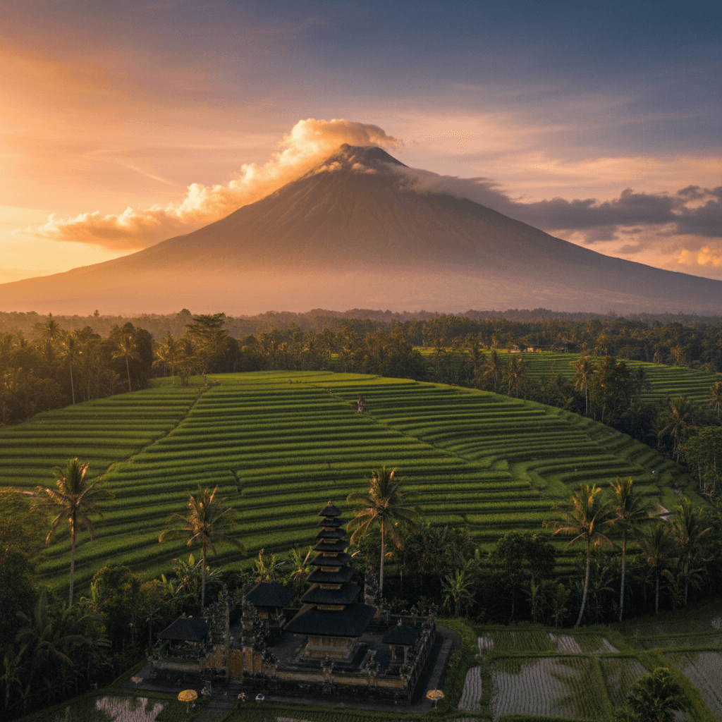 Skydiving in Indonesia — aerial view