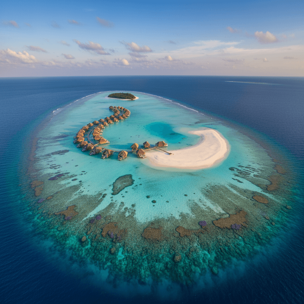 Skydiving in Maldives — aerial view