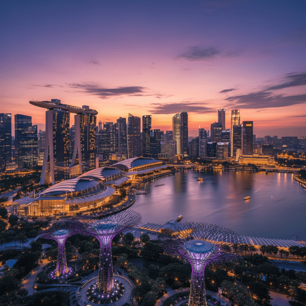 Skydiving in Singapore — aerial view