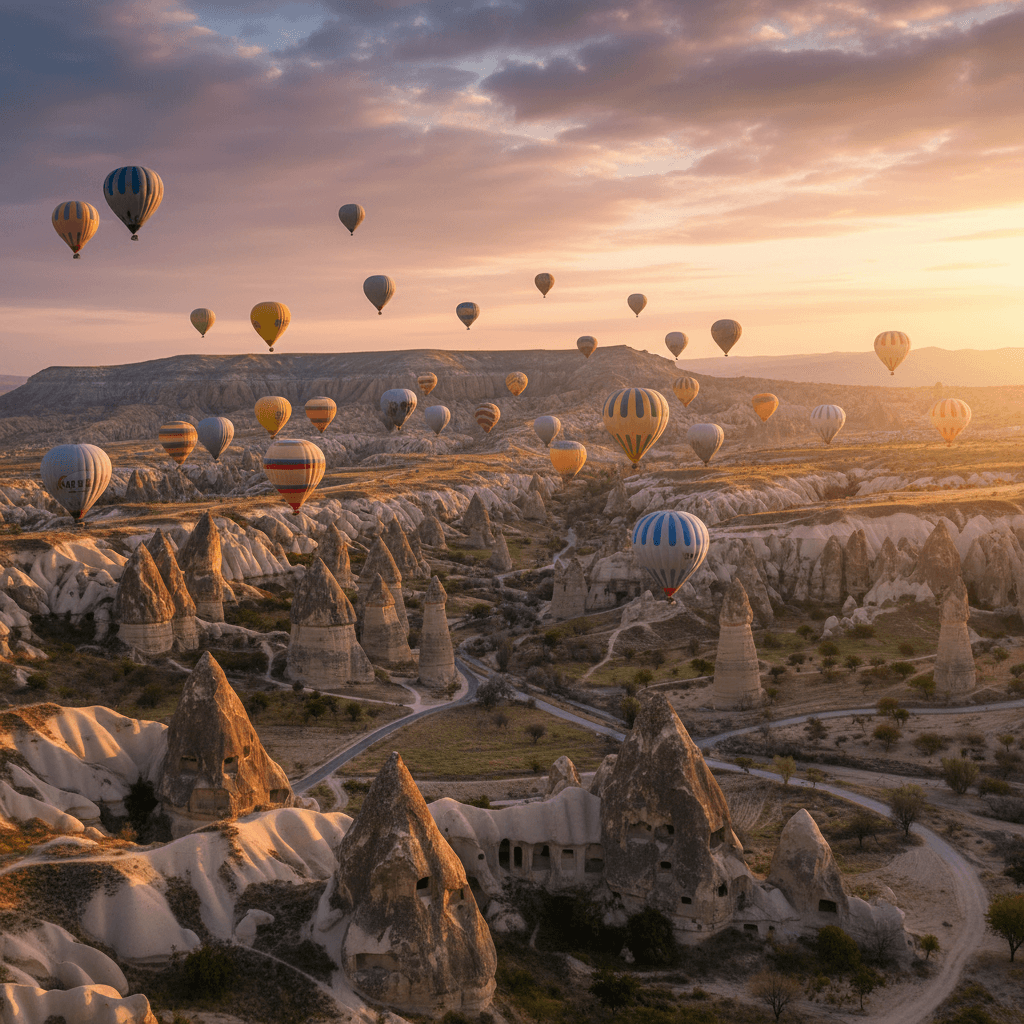 Skydiving in Turkey — aerial view